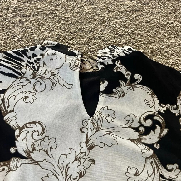 Ember‎ Mock Neck Blouse Floral Business Casual Blouson Sleeve Office Career Crop - Picture 11 of 14